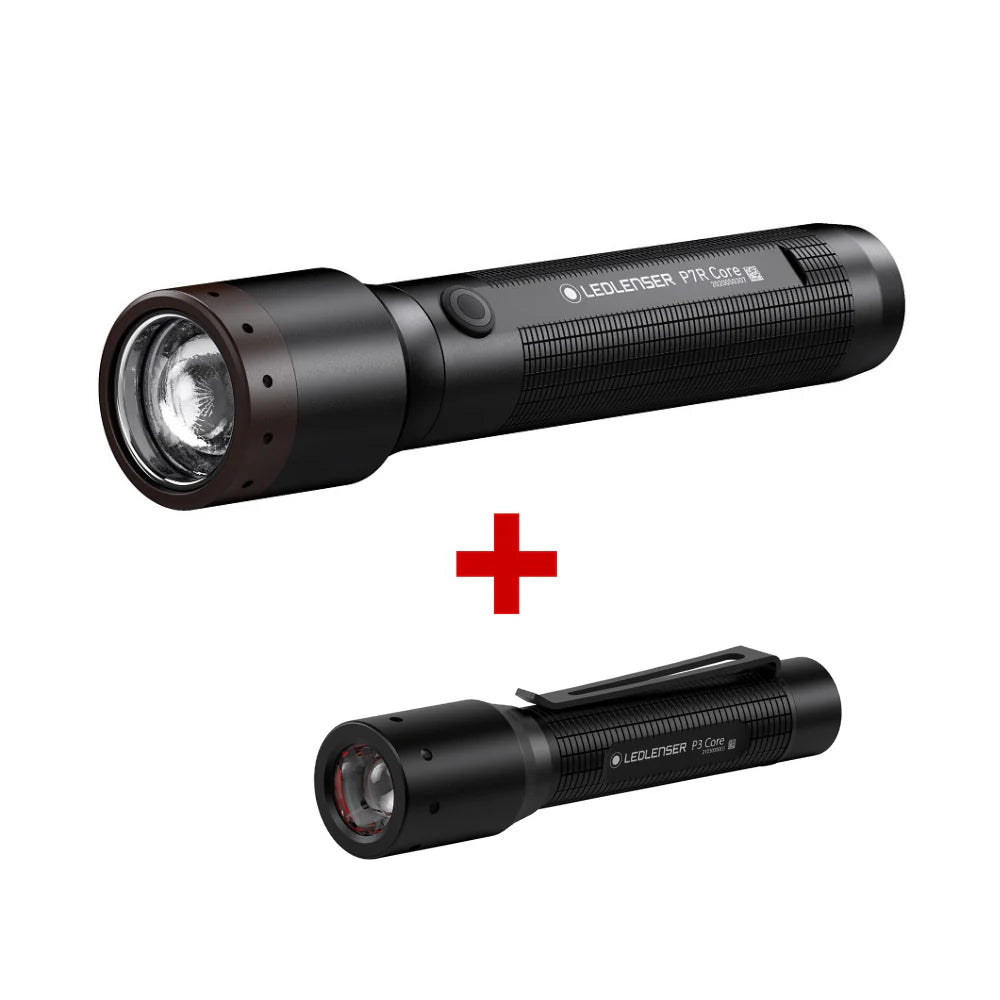 Led Lenser P7R Core Rechargeable Torch + P3 Core Torch Twin Pack