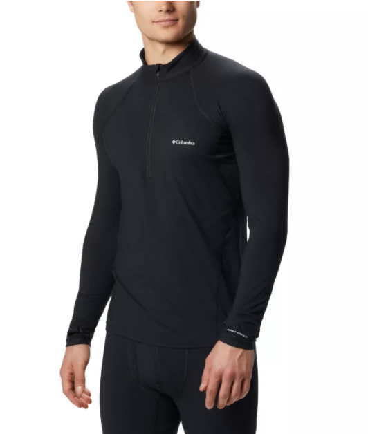 Columbia Mens Midweight Stretch Long Sleeve Base Layer Half Zip Shirt