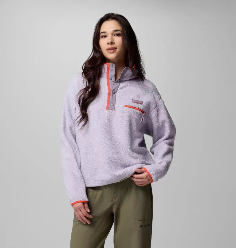Columbia Women's Helvetia II Cropped Sherpa Half Snap Printed Fleece