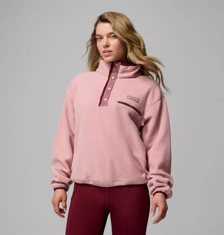 Columbia Women's Helvetia II Cropped Sherpa Half Snap Printed Fleece