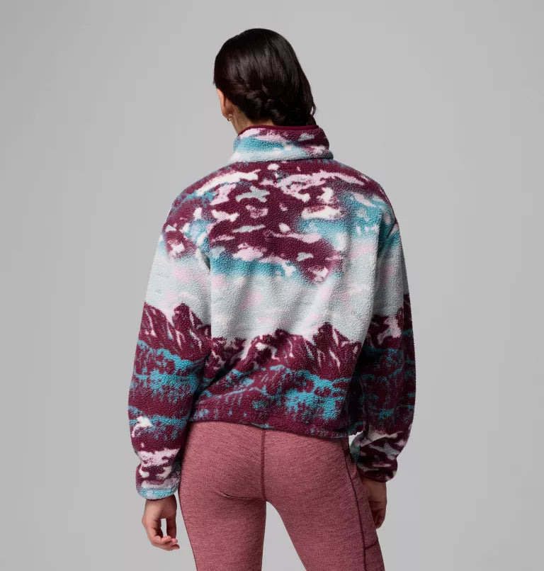 Columbia Women's Helvetia II Cropped Sherpa Half Snap Printed Fleece
