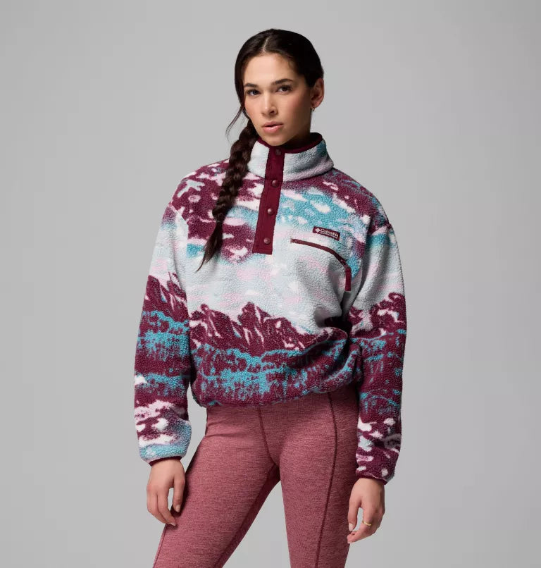 Columbia Women's Helvetia II Cropped Sherpa Half Snap Printed Fleece