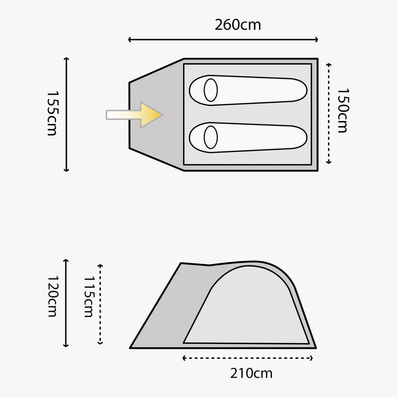 Highlander Juniper 2 Person Dome Tent