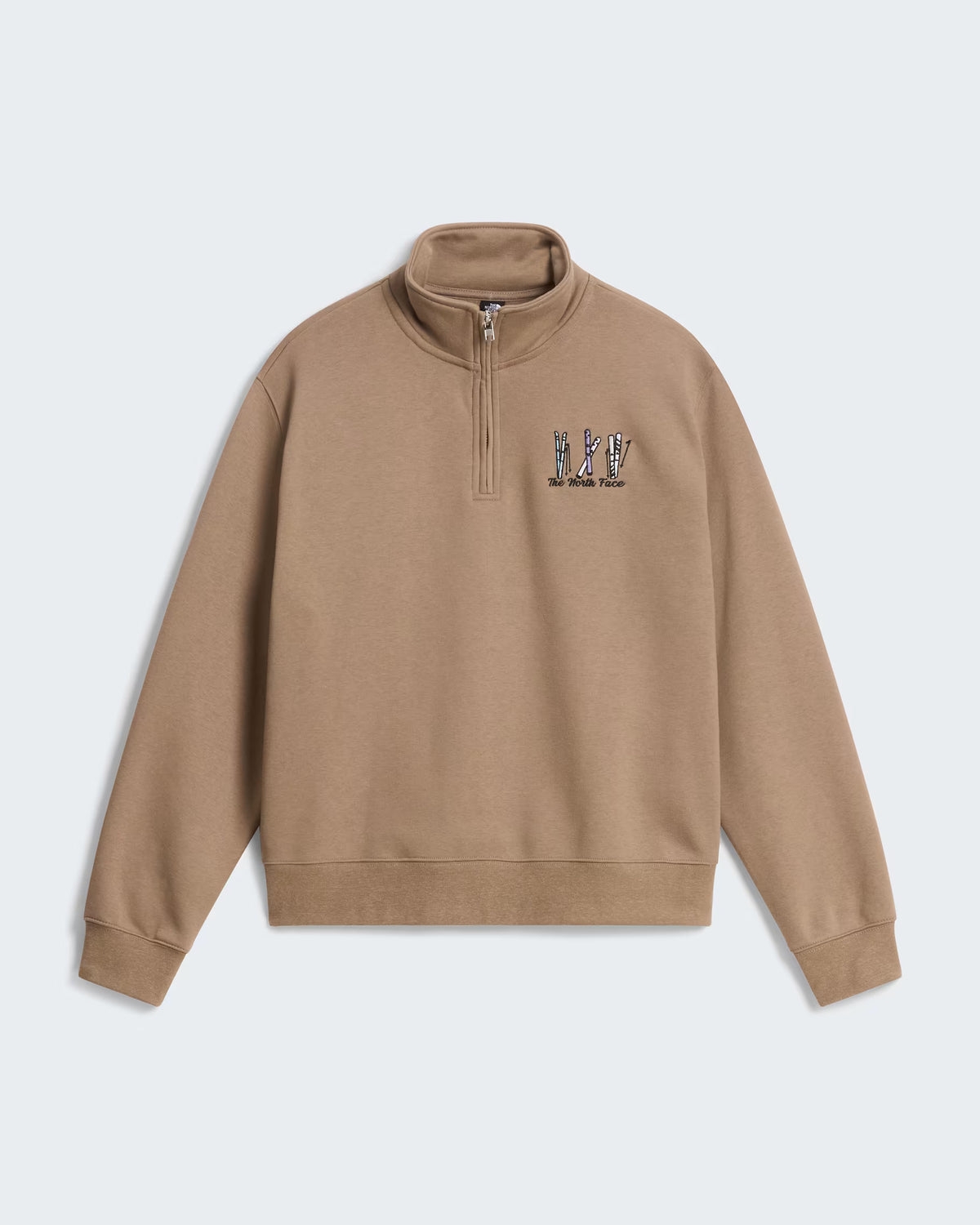 The North Face Womens Ski Embroidery Relaxed Graphic 1/4 Zip Sweatshirt