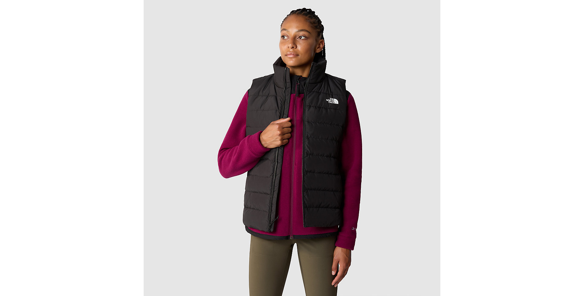 North face fleece vest top women's