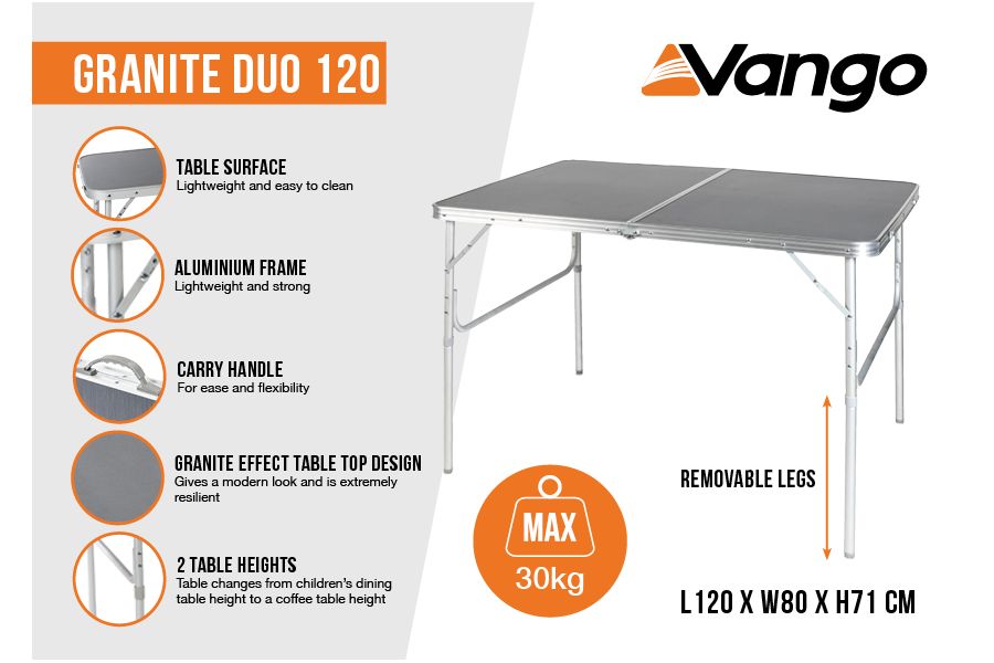 Vango Granite Duo 120 Table