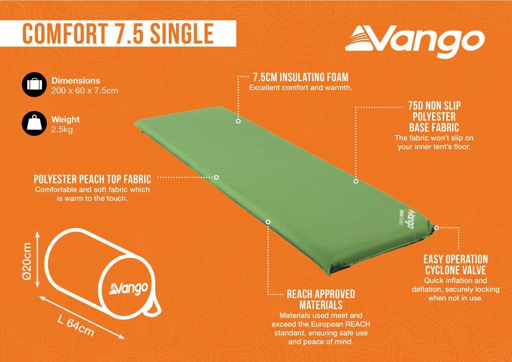 Vango Comfort 7.5 Single Mat